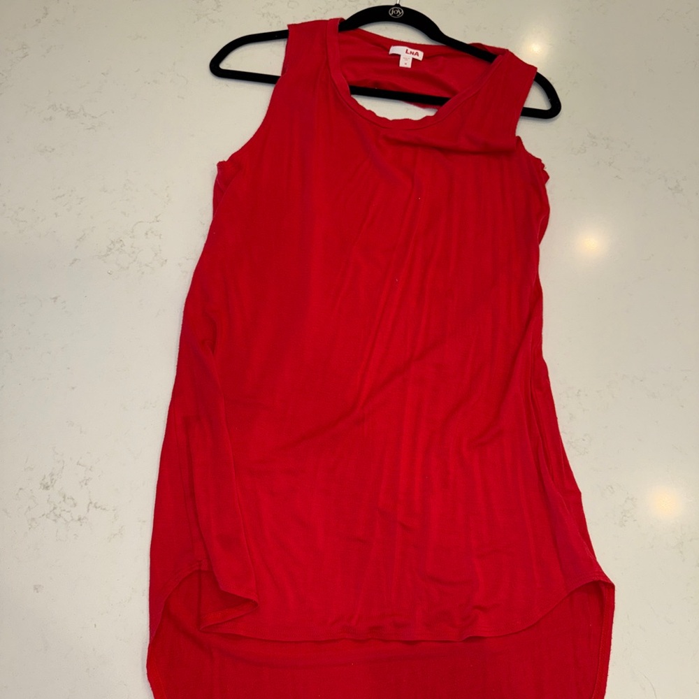 Red Asymmetrical High Low Tank Dress
